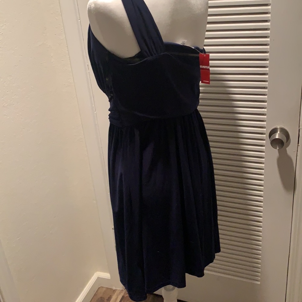 Avenue one shoulder dress, blue - Picture 4 of 5
